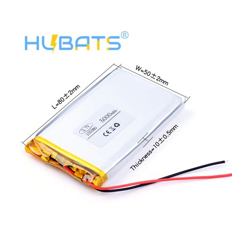 105080 5000mAh 3 7V Rechargeable Li Polymer Li Ion Battery Battery For