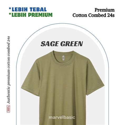 Jual MARVELBASIC KAOS POLOS SAGE GREEN PREMIUM COTTON COMBED 24S