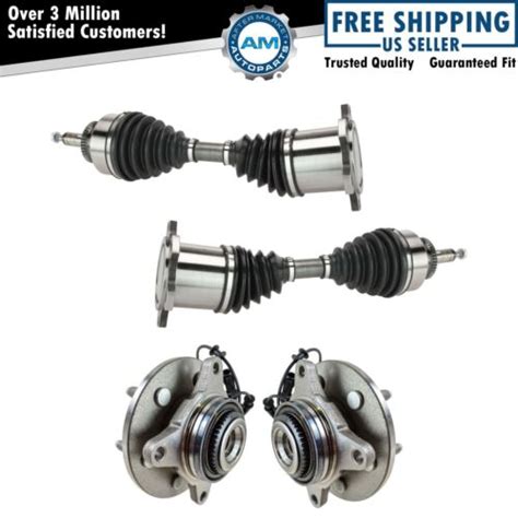 Front Cv Axle Shafts And Wheel Hub Bearing Assemblies Set Of 4 For F150