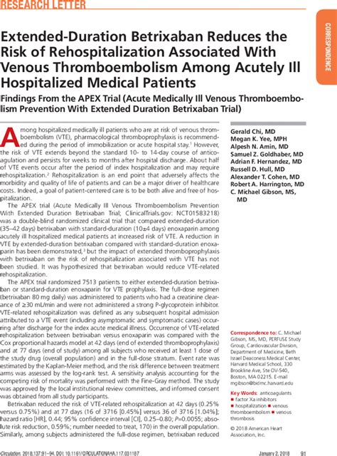 Extended Duration Betrixaban Reduces The Risk Of Rehospitalization