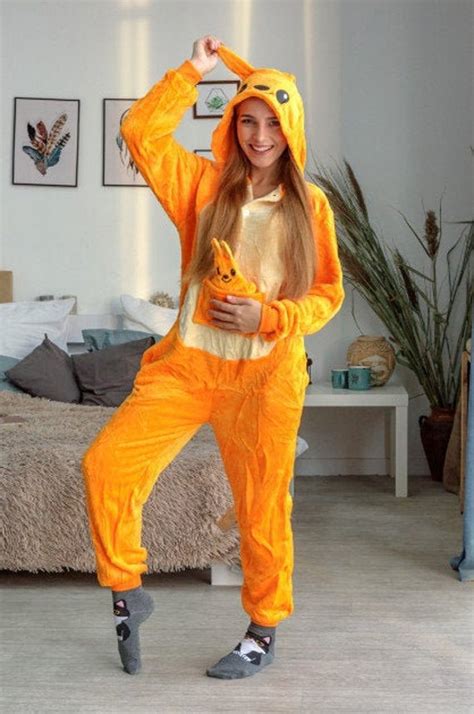 Kangaroo Onesie Kangaroo Costume Kigurumi Adult Onesie Etsy