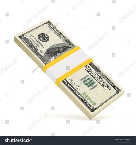 American Usa Hundred Dollar Bill Stack Stock Illustration 2056244471 ...