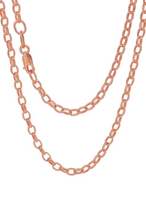 Oval 24mm Belcher Necklace Chain In 9ct Rose Gold — The Jewel Shop