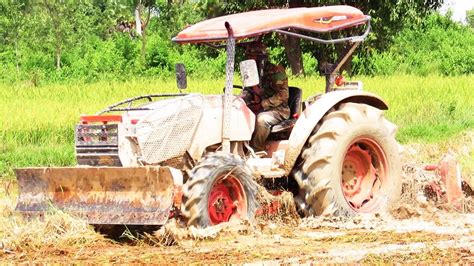 Tractor Kubota M6040 SU Tractors Working On Field Tractor Video YouTube