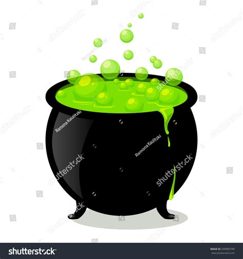 Vector Illustration Witchs Cauldron Stock Vector Royalty Free