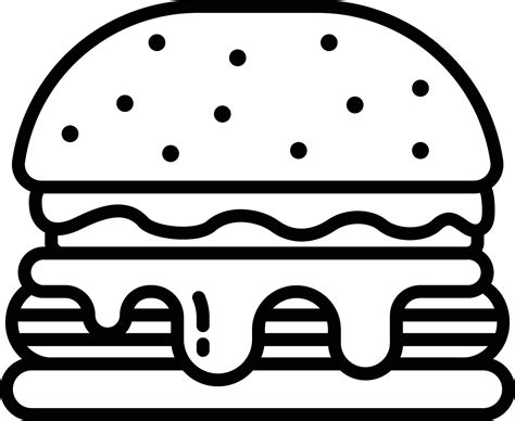 Burger outline vector illustration 42392954 Vector Art at Vecteezy