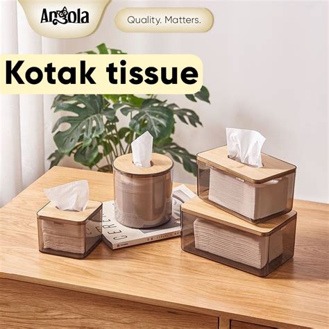 Jual ANGOLA Kotak Tisu Bambu D43 Tissue Box Nordic Style Kotak Tisu