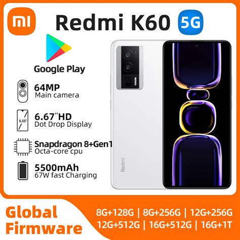 Oryginalny Xiaomi Redmi K60 5G Snapdragon Smartphone 8 6 67 2K Ekran