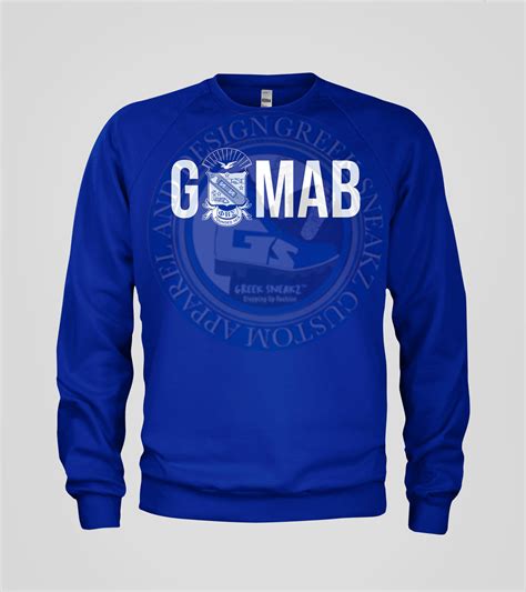 Phi Beta Sigma Gomab Shield T Shirt Long Sleeve Black Collection Apparel
