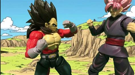 Dragon Ball Z Stop Motion Goku Black Vrs Ssj4 Vegeta Youtube