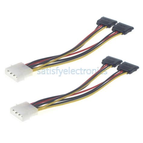 X Pin Ide Male Molex To Dual Sata Splitter Ports Female Power