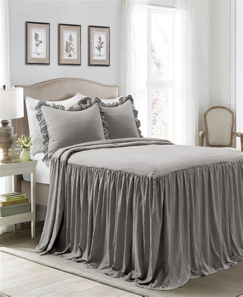 Lush Décor Ruffle Skirt 3 Piece King Bedspread Set Macys Bed