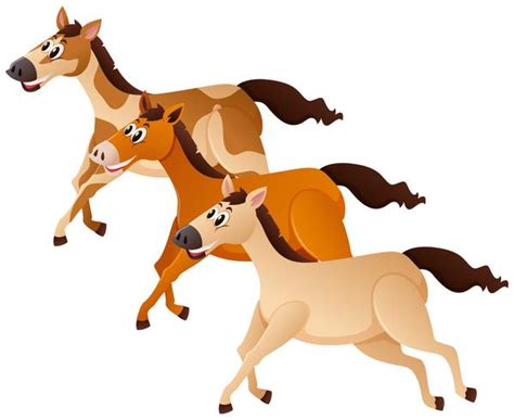 Three horses running in group 369853 Vector Art at Vecteezy