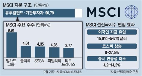 단독 Msci선진지수 목표로정부 월가 큰손 만난다 Mk빌리어드