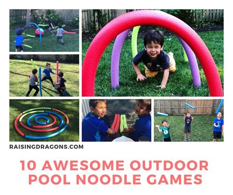 10 Outdoor Pool Noodle Games ⋆ Raising Dragons Pool Noodle Games Fun