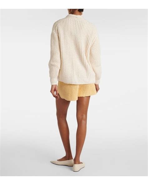 Loro Piana Cocooning Silk Knit Cardigan In Natural Lyst