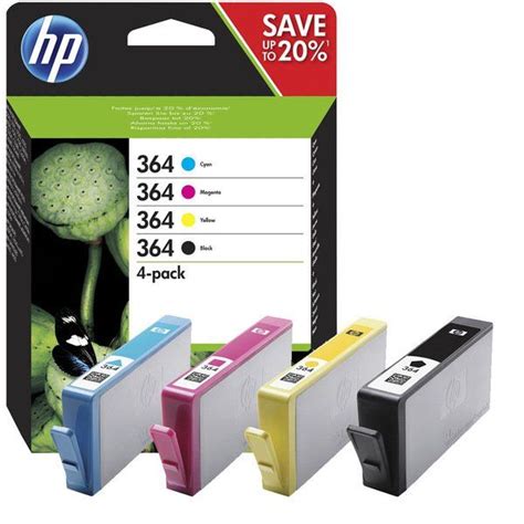 Hp N9j73ae No364 Cmyk Ink Cartridge Combo Pack Printer Base