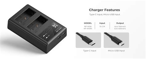 Kandf Concept 1300mah Np W126 Np W126s Battery And Charger For Fujifilm Xs10 Xt30