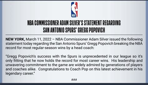 RJ Marquez On Twitter NBA Commissioner Adam Silvers Statement On