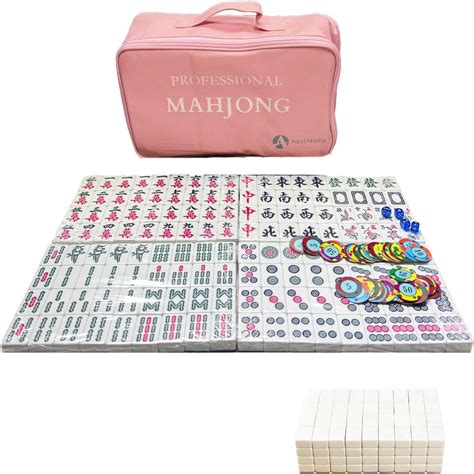 Azulhome Chinese Mahjong Game Set 144 Numbered 44mm173