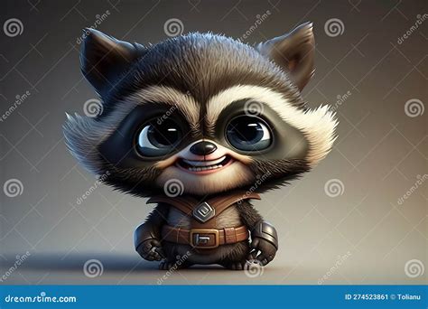 Super Fluffy Raccoon A Pixaresque Fairytale Figurine With Exquisite