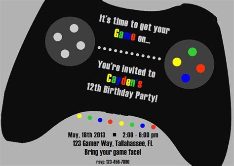 Gamer Gaming Printable Birthday Invitation By Invitemetotheparty 10