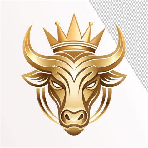 Luxurious Gold And Masculine Taurus King Logo Design On Transparent