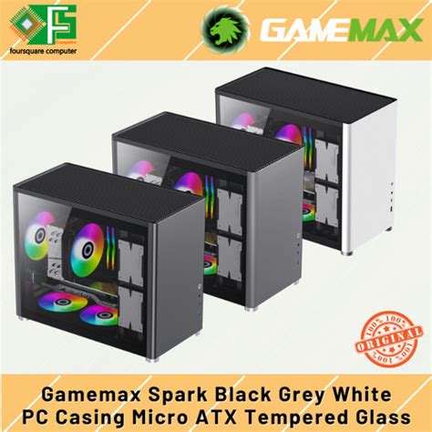 Jual PC Casing Gamemax Spark Hitam Grey Putih CPU Case Gaming Micro