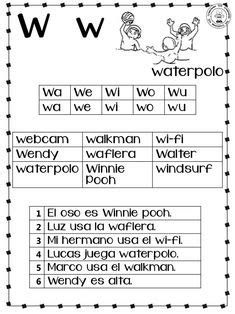 Ideas De Letra W Lectura Y Escritura Lectura De Palabras