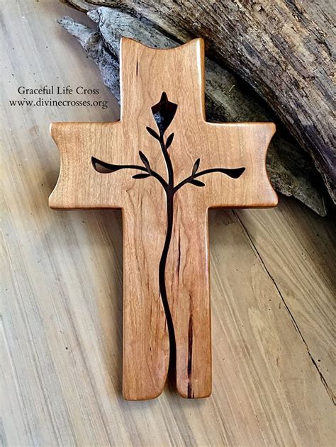 Graceful Life Cross In Cherry Wood Crosses Diy Barn Wood Crafts