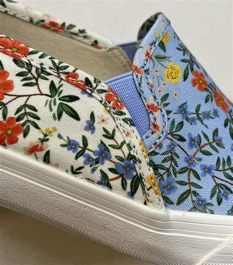 Keds X Rifle Paper Co Double Decker Wildwood Slip On Sneakers Size 75