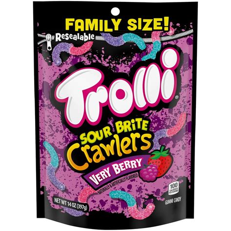 Trolli Sour Brite Crawlers Very Berry Candy 14 Oz