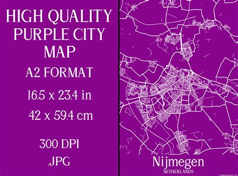 Nijmegen Netherlands Purple City Map Graphic By Mappingz · Creative