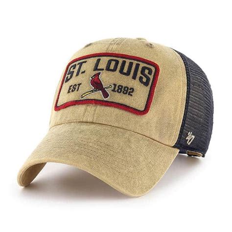 St Louis Cardinals 47 Brand Khaki Navy Mesh Clean Up Adjustable Hat