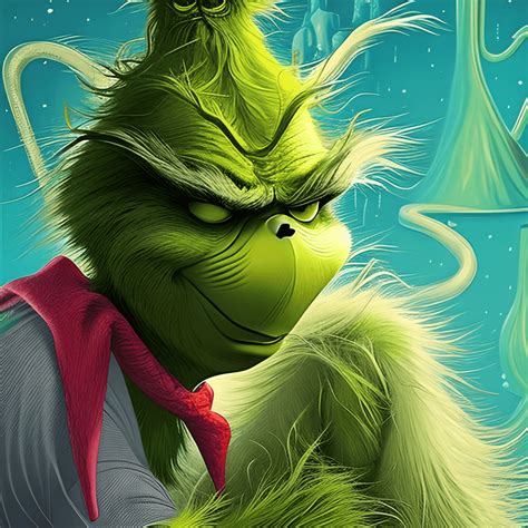 The Grinch Sitting On A Bed Of Water Muted Colors · Creative Fabrica