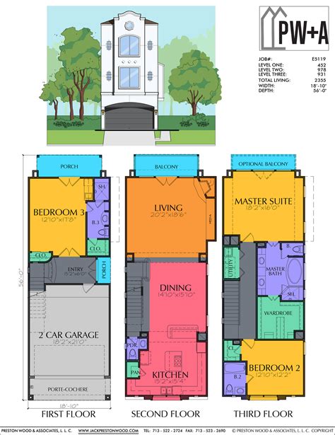 3 Story Urban Home Plan – Preston Wood & Associates