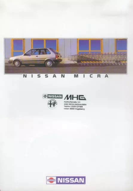 1988 Nissan Micra Brochure 188 D Brochure Prospectus Broszura Broschyr