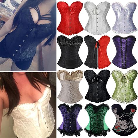 X Sexy Women Steampunk Renaissance Corset Lace Up Boned Bustier Waist