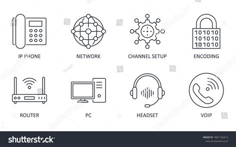 Vector Voice Over Ip Icons Editable Stock Vector Royalty Free