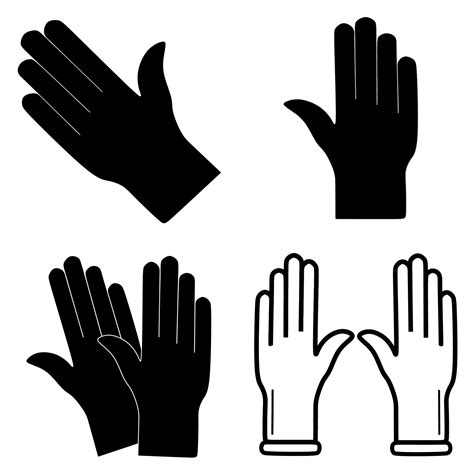 Reihe Von Medizinischen Handschuhen Vektor Symbol Schutzhandschuhe Aus