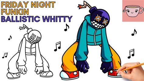 How To Draw Ballistic Whitty Friday Night Funkin Fnf Easy Step By