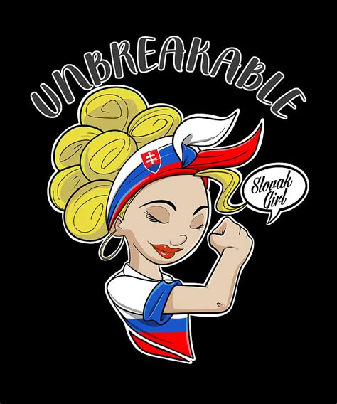 Slovak Girl Unbreakable I Slovak Heritage I Slovakia Flag Digital Art ...