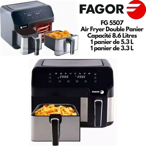 Fagor Fg Friteuse Double Panier Digital Capacit Litres Air