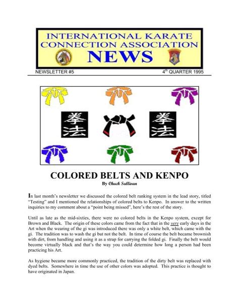 COLORED BELTS AND KENPO - the Karate Connection!