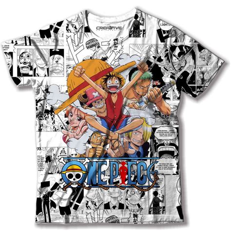 Camiseta camisa Blusa anime One Piece Monkey D Luffy Anime Mangá modelo