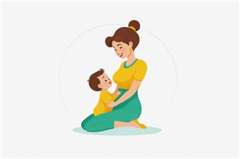Premium AI Image | mother with baby cartoon