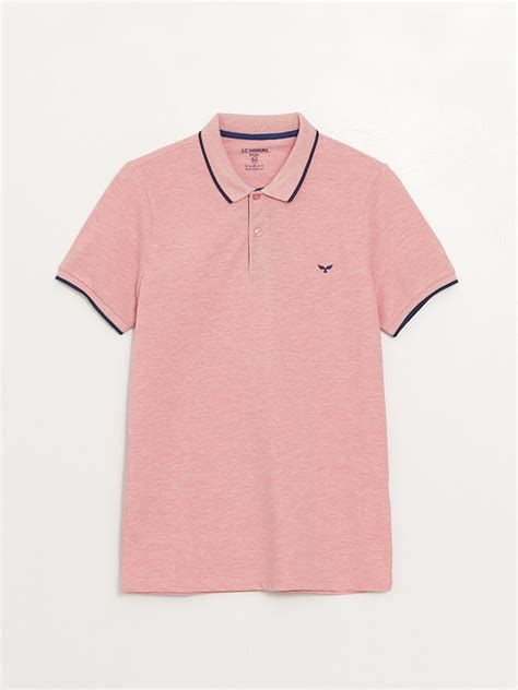 PEMBE Polo Yaka Kısa Kollu Pike Erkek Tişört W32387Z8 ESF LCW