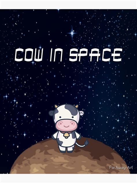 Cute Cow In Space Sticker By FarAway Art Redbubble