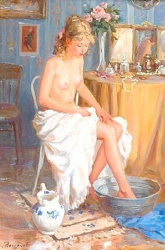 Sold At Auction Vladislav Nagornov VLADISLAV NAGORNOV Born 1974 RUSSIAN Nude Bathing Her