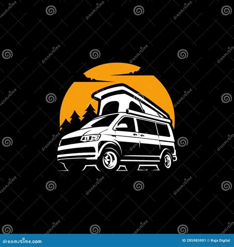 Camper Van Caravan Vector Art Illustration Best For Campervan Tshirt